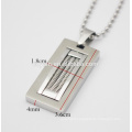 Classic Stainless Steel Rectangle Pendant Fashion Men Necklace